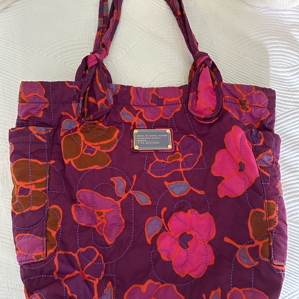 Marc Jacobs Purple and Pink Floral Tote
